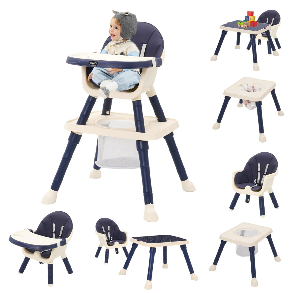 Ark Miido 7-In 1 Baby High Chair, Highchair With Removable Game Table, Adjustable Height, Footrest, Portable Baby Chair Multifunctional Combination For Babies