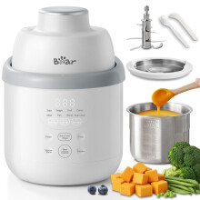 Bear NutriEase AllStage Stainless Steel Baby Food Blender, OneStep Food Processor Steamer Blender Puree Maker, Auto 3-Stage Settings for Healthy