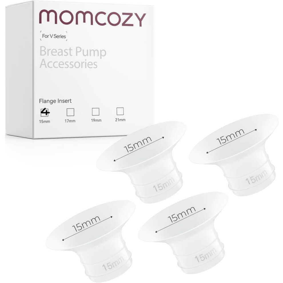 Original V1 Pro/V2 Pro Breast Pump Replacement Accessories,Flange Insert 15Mm Only For V1 Pro/V2 Pro 4Pcs Momcozy
