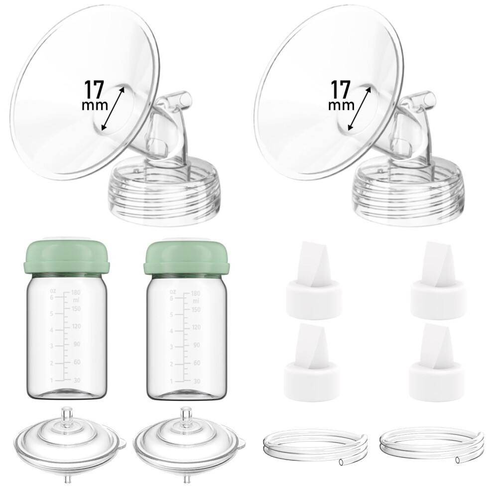 Bdicove Breast Pump Parts Compatible With Spectra S1/S2/9 Plus/Synergy Gold, Full Set Replacement Parts For Spectra Include 17Mm Flange, Duckbill Valve,