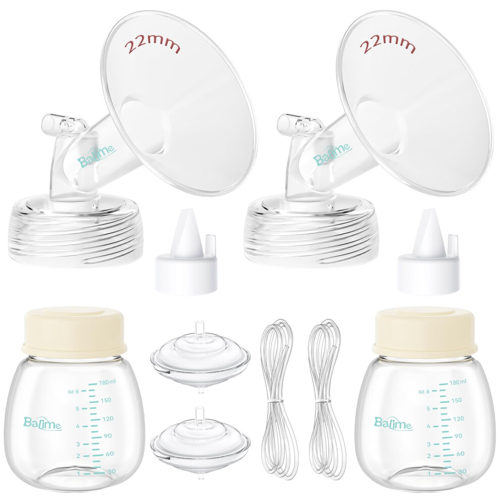 Balime Breast Pump Parts Compatible With Spectra S1/S2/9 Plus, Not Original Accessories, Full Set Replacements Include 22Mm Flanges, Valves, Backflow