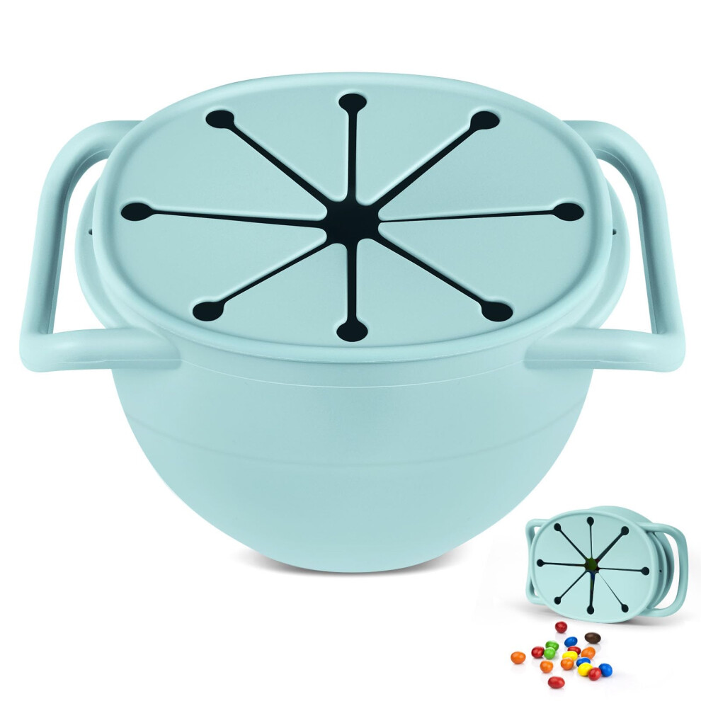 Baby Snack Cup, Collapsible Silicone Baby Snack Cup, Silicone Snack Cup Non Spill Snack Pot For Baby, Snack Catcher Food Cup With Lanyard, Vicloon