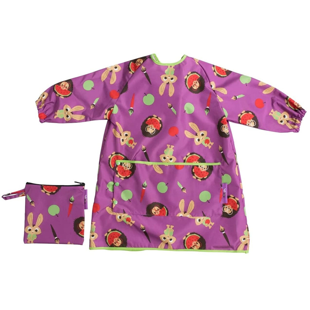 Tidy Tot? Baby Weaning Bib With Sleeves. Extra Long Apron With Crumb Pocket For Toddlers & Babies 6-48 Months. Mess Proof Blw. Waterproof. Travel Bag Tidy Tot