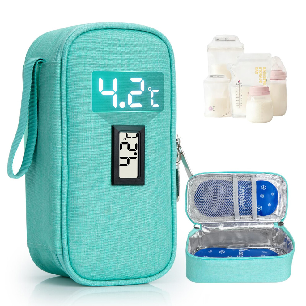 Breastmilk Cooler Bag - Breast Milk Cooler Travel Bag With Temperature Display, Insulated Breastmilk Cooler Bag For Travel, Breastmilk Storage Leng Ke