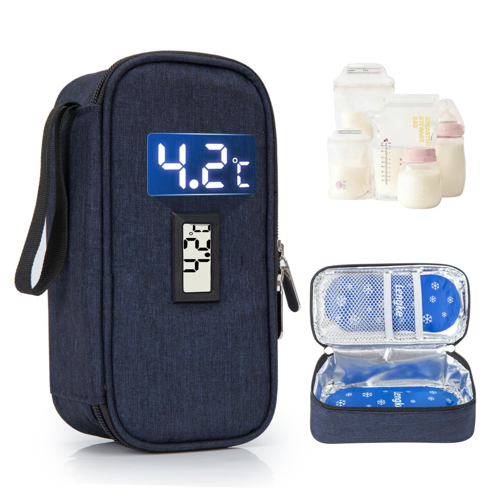 Breastmilk Cooler Bag - Breast Milk Cooler Travel Bag With Temperature Display, Insulated Breastmilk Cooler Bag For Travel, Breastmilk Storage Leng Ke
