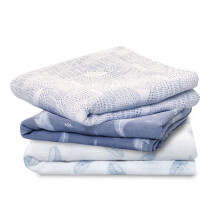 aden + anais? musy squares 3 pack organic cotton muslin outdoors (Oceanic)