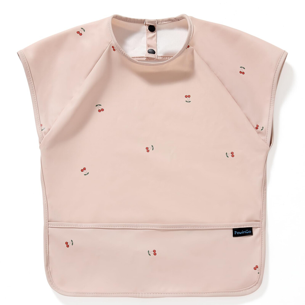 Weaning Bib With Short Sleeves & Blw, Soft And Skin-Friendly Material, Coverall Bibs For Baby Feeding, Waterproof And Easy To Clean & Machine Pewingo