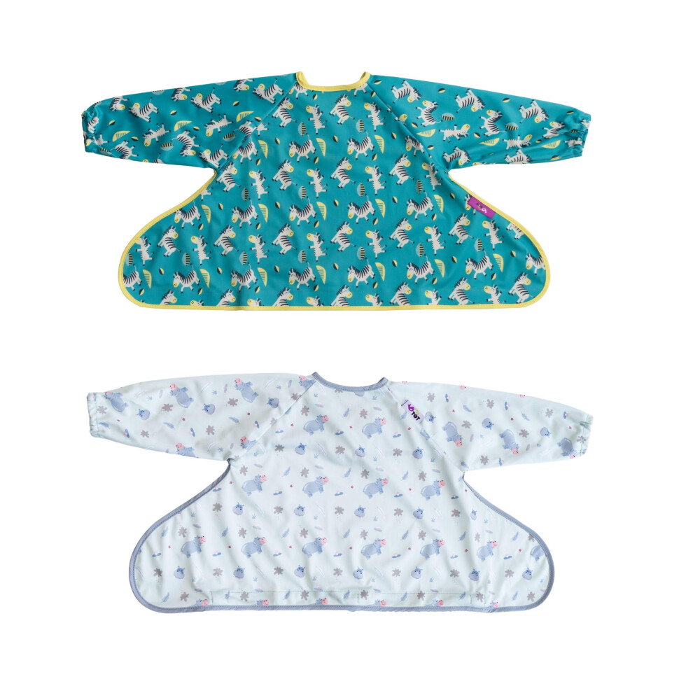 Tidy Tot?? Cover & Catch? Weaning Bib With Sleeves. Attaches To Highchairs With Suction For Mess Proof Baby Feeding. Waterproof Long Sleeved Bibs. Tidy Tot