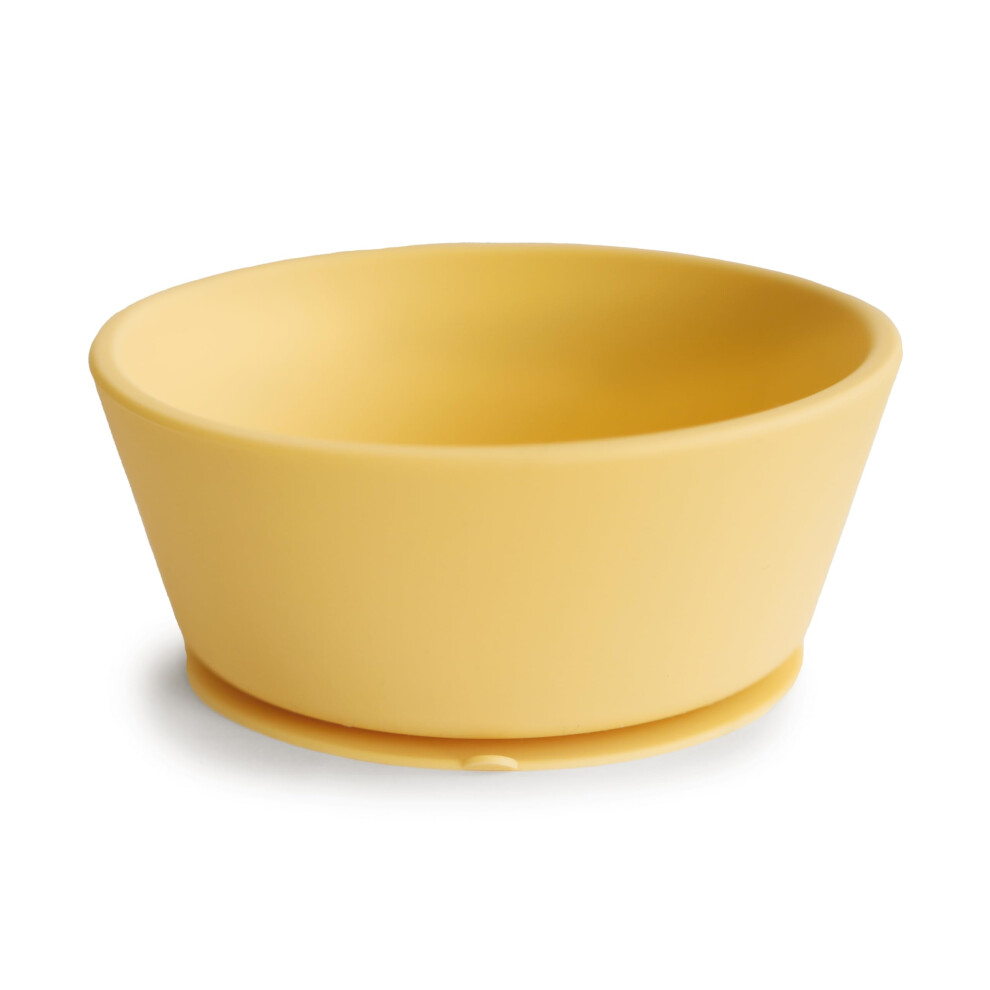 Silicone Suction Bowl, Non-Slip Suction Bowl For Babies & Toddlers, Material: Food Grade Silicone, Dishwasher & Microwave Safe (Pale Daffodil) Mushie