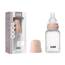 BIBS Baby Bottle 150 ml Silicone Nipple - Anti-Colic, BPA-Free, Round Nipple, Slow Flow, Lightweight & Easy to Clean, Suitable for Newborns 0+ Years -