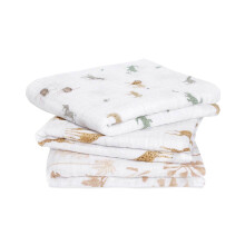 aden + anais? musy squares 3 pack organic cotton muslin outdoors (Safari dream)