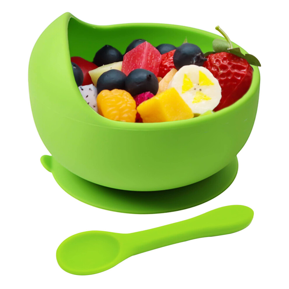 Hoseay Baby Feeding Bowls And Spoons,Silicone Toddler Weaning Set With Suction Bowl Bpa Free Children Tableware Eating Bowl For Baby Boys Girls,Easy