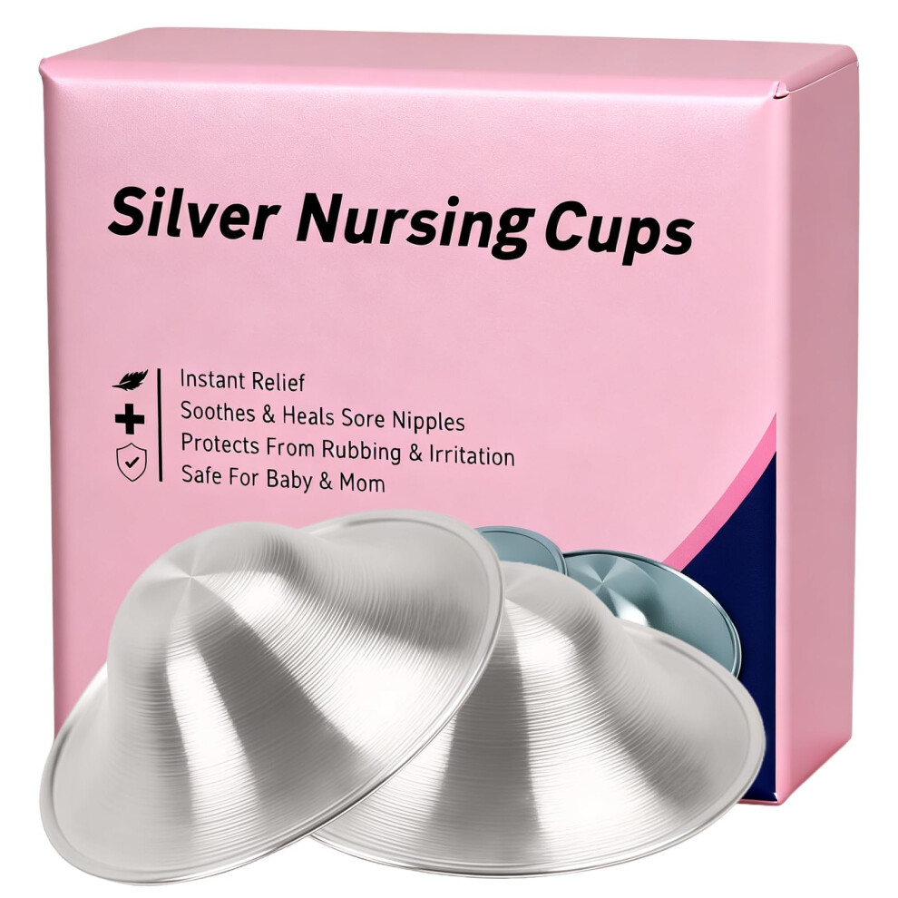 2Pcs Nipple Shields For Breastfeeding, Nursing Cups Nickel Free, Cups Breastfeeding For Nursing Newborns, Nipple Silver Lethra