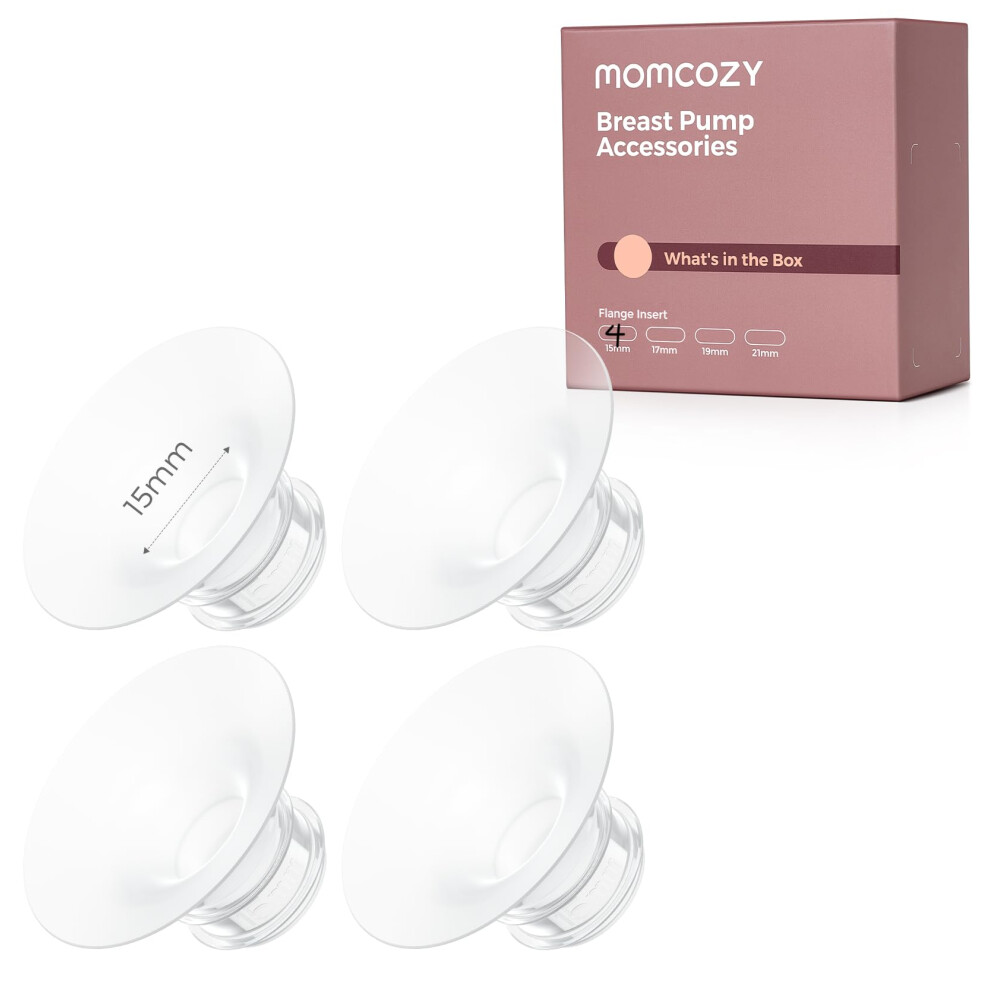 Breast Pump Flange Insert 15Mm, Only For M5/M6/M9, 4Pc Momcozy