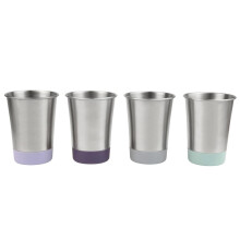 Elk and Friends Stainless Steel Kids + Toddler Drinking Cups | 12oz Tumblers with Colored Base | Durable + Stackable | Travel, Camping + Outdoors |