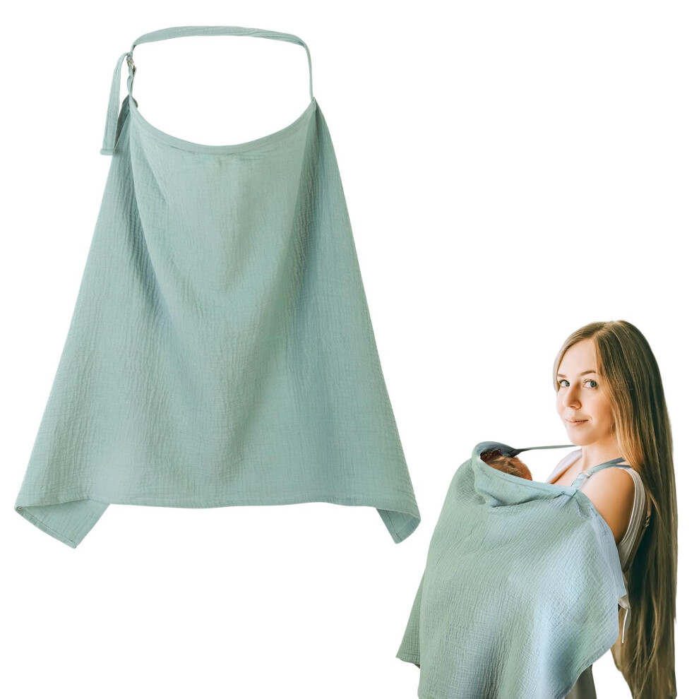 Breastfeeding Cover Cotton Nursing Cover, Breathable Baby Breast Feeding Covers Nursing Shawl, Adjustable Strap Soft Muslin Cotton For Gsrenyu