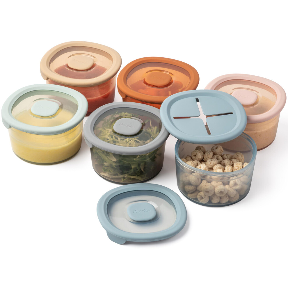 Silicone Baby Food Containers | 240 Ml Baby Food Jars With Airtight Lids And A Snack Lid | Snack Containers For Toddler | Bpa Free | Freezer & Moonkie