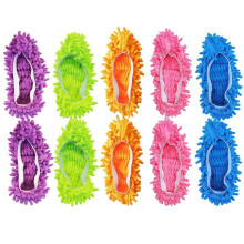 Couvre-Chaussures DéPoussiéReur Lavable, Pantoufles Vadrouille, Chaussures pour le Nettoyage Sols, Pantoufles Vadrouille en Chenille, Chaussettes de
