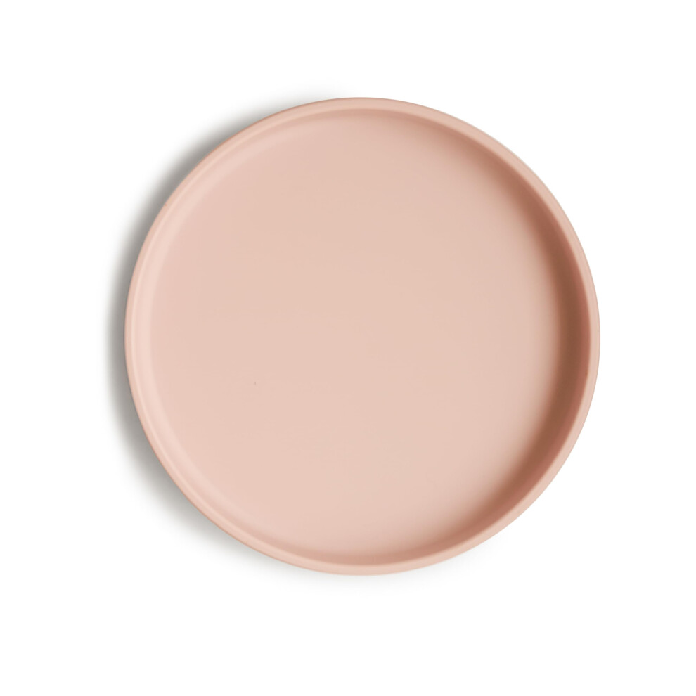 Classic Silicone Non-Slip Suction Plate For Babies & Toddlers | Food Grade Silicone | Dishwasher & Microwave Safe (Blush) Mushie