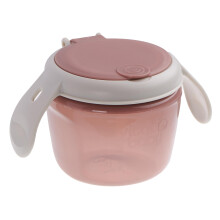 Vital Baby Nourish Toddler Snack Pot 6m+, Berry Pink, On-The-Go Snacking, Dual-Lids, Soft Silicone Slatted Lid, Easy-Grip Handles, EarthSmart