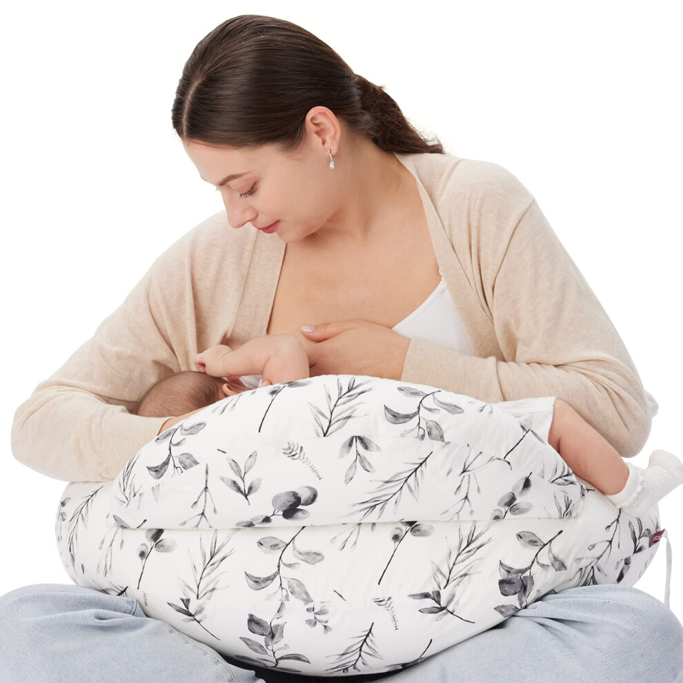 Nursing Pillow With Breastfeeding - Ergonomic Support & Original Security Fence To Baby' Safety - Making Breastfeeding Easy And Comfort For Momcozy