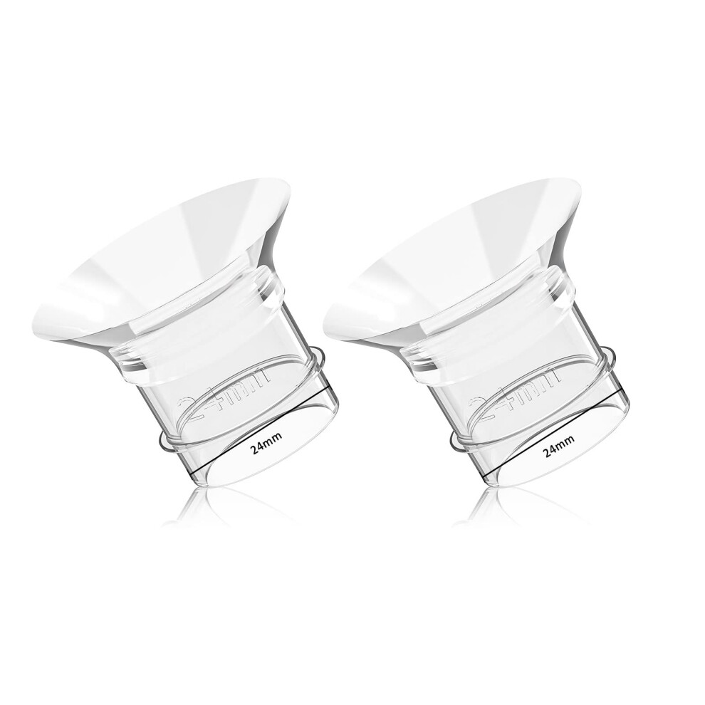Mommed Breast Pumps Accessories, 24Mm Flange Inserts For 27Mm Silicone Breast Shield, 24Mm Flange Inserts To Reduce 27 Mm Nipple Tunnel Down To 24, 2