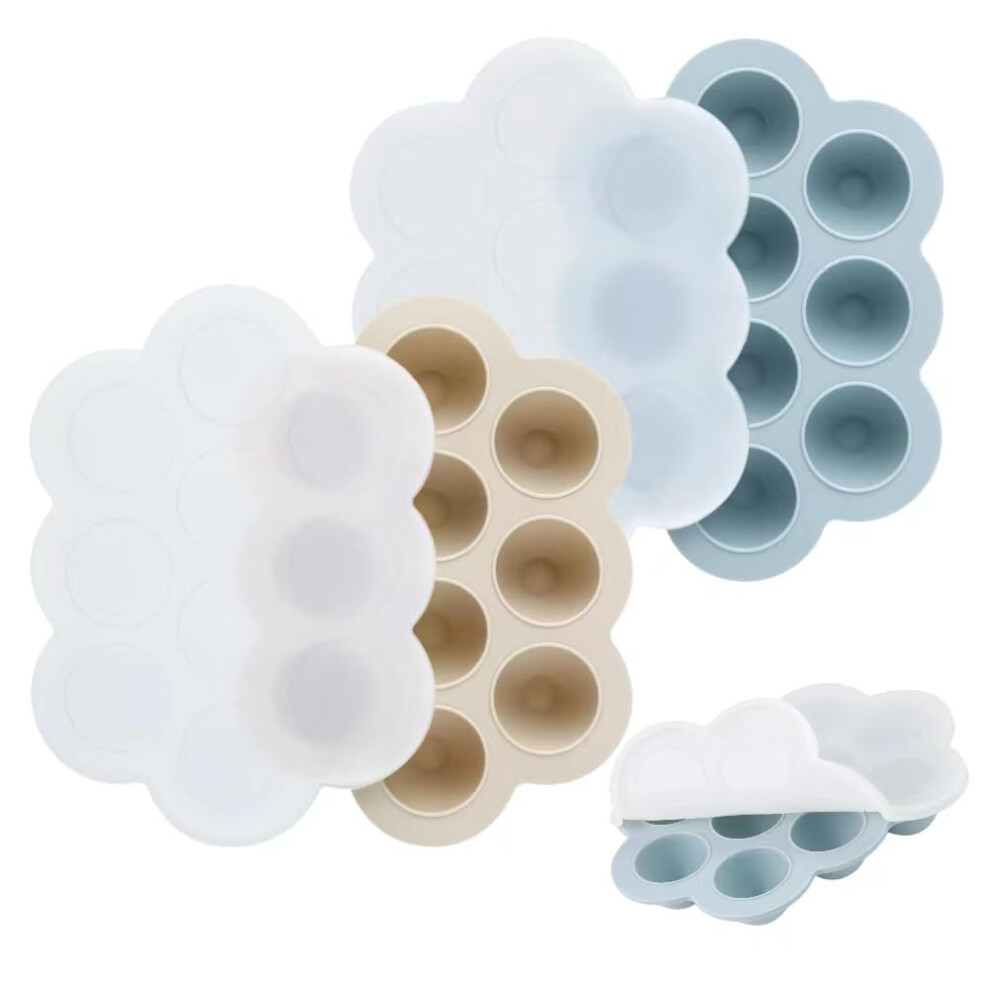 2 Pack Silicone Baby Food Freezer Tray With Lids, Weaning Freezer Tray For Baby Food, Ice Cube Trays For Freezers, Silicone Ice Trays Baby Pandaear