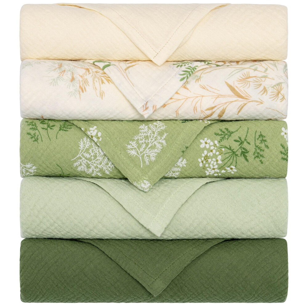 Muslin Cloths For Baby Large 60X60cm Burp Cloths For Newborn 100% Cotton Soft & Breathable Muslin Squares Baby Essentials For Boys Girls 5 Yukkidds