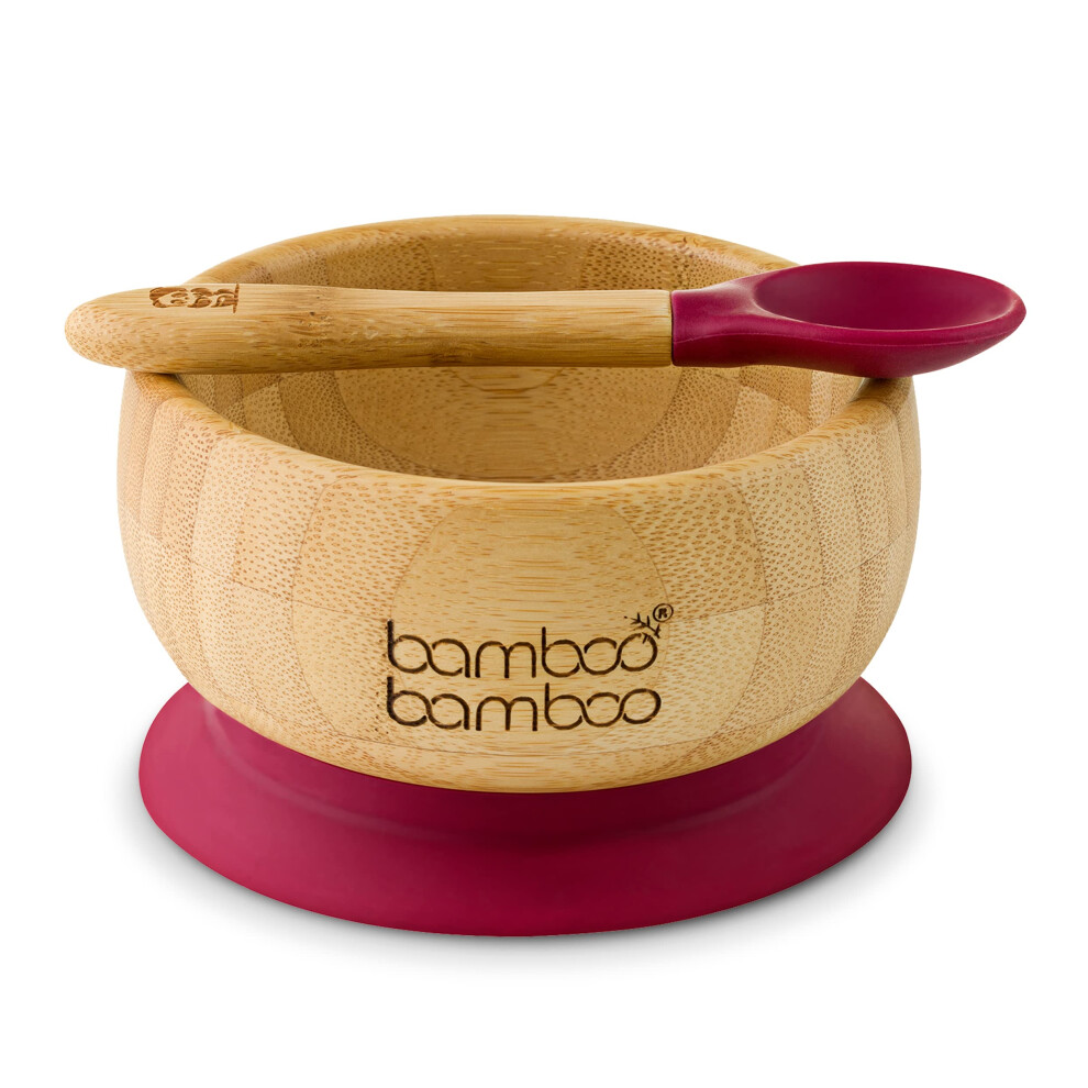 Baby Bowl And Spoon Set, Baby Bowls For Weaning, Baby Suction Bowl With Silicone Suction Ring, Toddler Bowls With Baby Spoon, Weaning Bamboo Bamboo