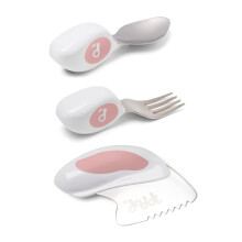 Toddler Cutlery Set (2–4 Years) – 3-Piece Knife, Fork & Spoon – Safe Cutting & Big-Kid Grip (Dusky Rose)