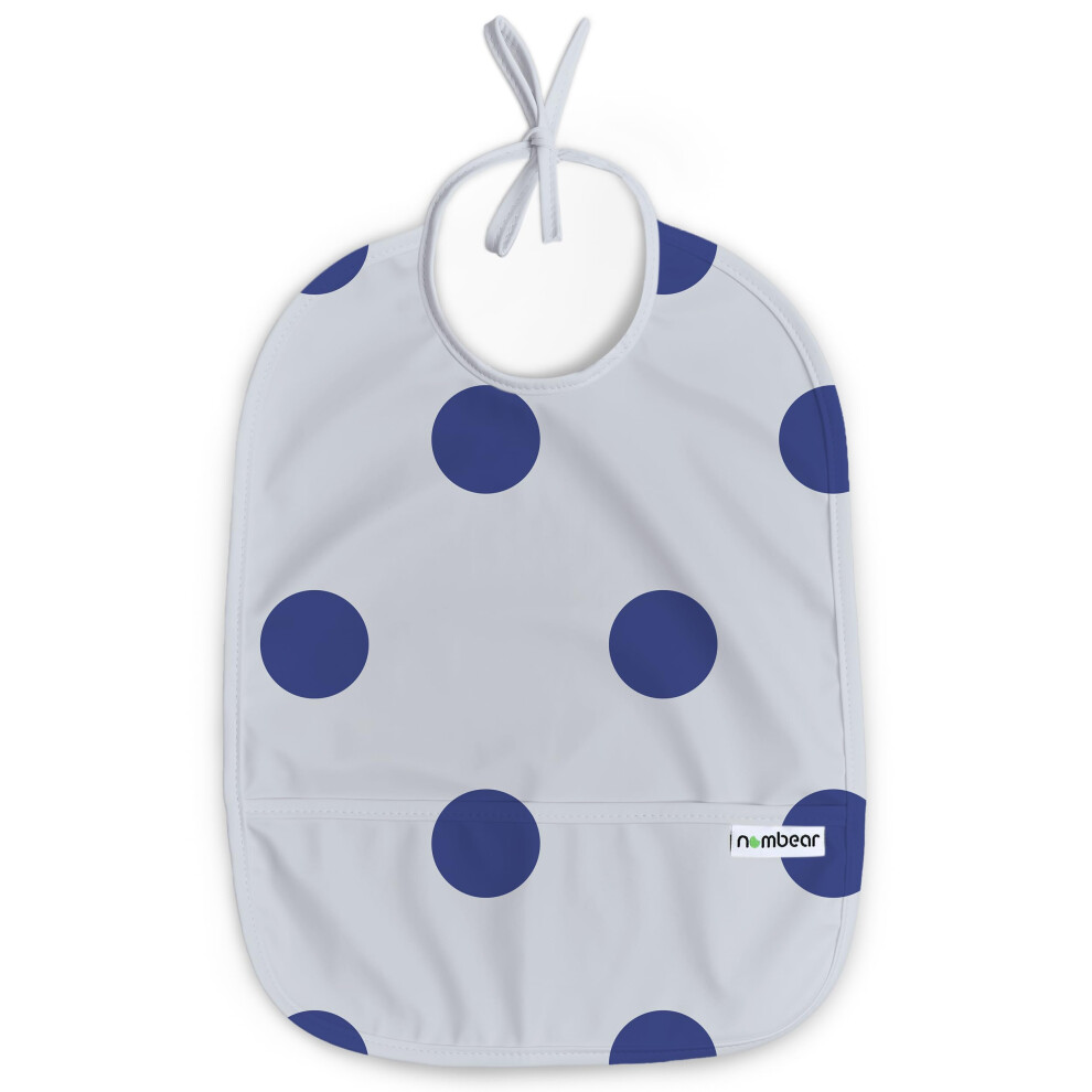 Easy Wipe Clean Sleeveless Baby Bibs 6-12 Months For Baby Led Weaning - Waterproof Feeding Bibs 12-18 Months,Toddler Food Apron, 1-Pack, Dotty Nombear