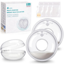 Lictin Milk Collection Shells, 2PCS Milk Collector, 60ML Milk Catcher, Silicone Breast Milk Collector, Milk Savers for Breastfeeding, with 10 Breast