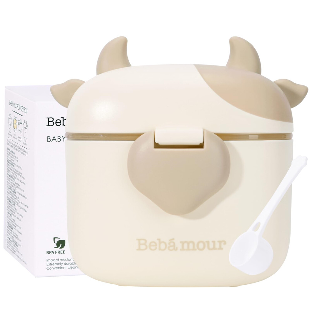 Baby Milk Powder Dispenser Pot Formula Dispenser For Baby Snack Dispenser,230G Milk Powder,450Ml, Khaki Bebamour