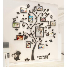 3D Tree Wall Stickers DIY Large Family Photo Frames Tree Cat Wall Decal Art Murals Tree Sticker for Living Room Bedroom Restaurant Home
