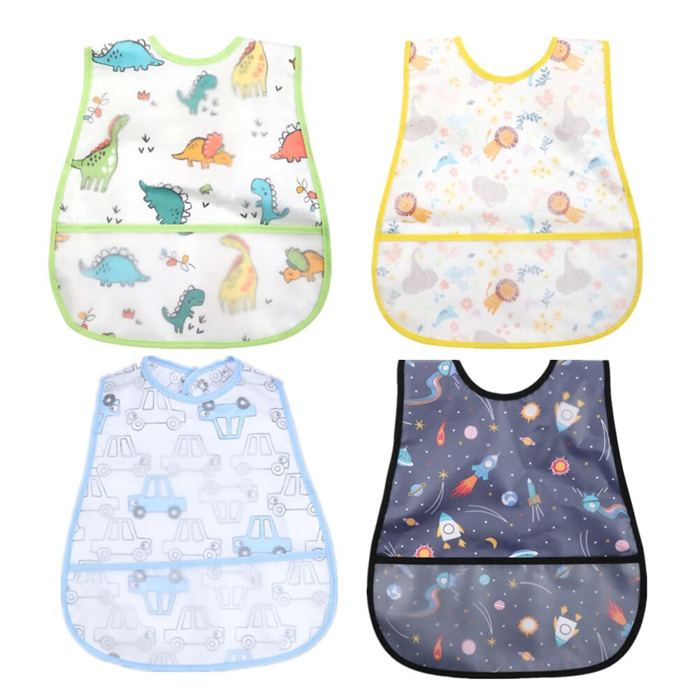 Baby Bibs Waterproof Bib - Feeding Bib, Adjustable Washable, Soft Fortoddler Infant Kids, 0-36 Months Norinori