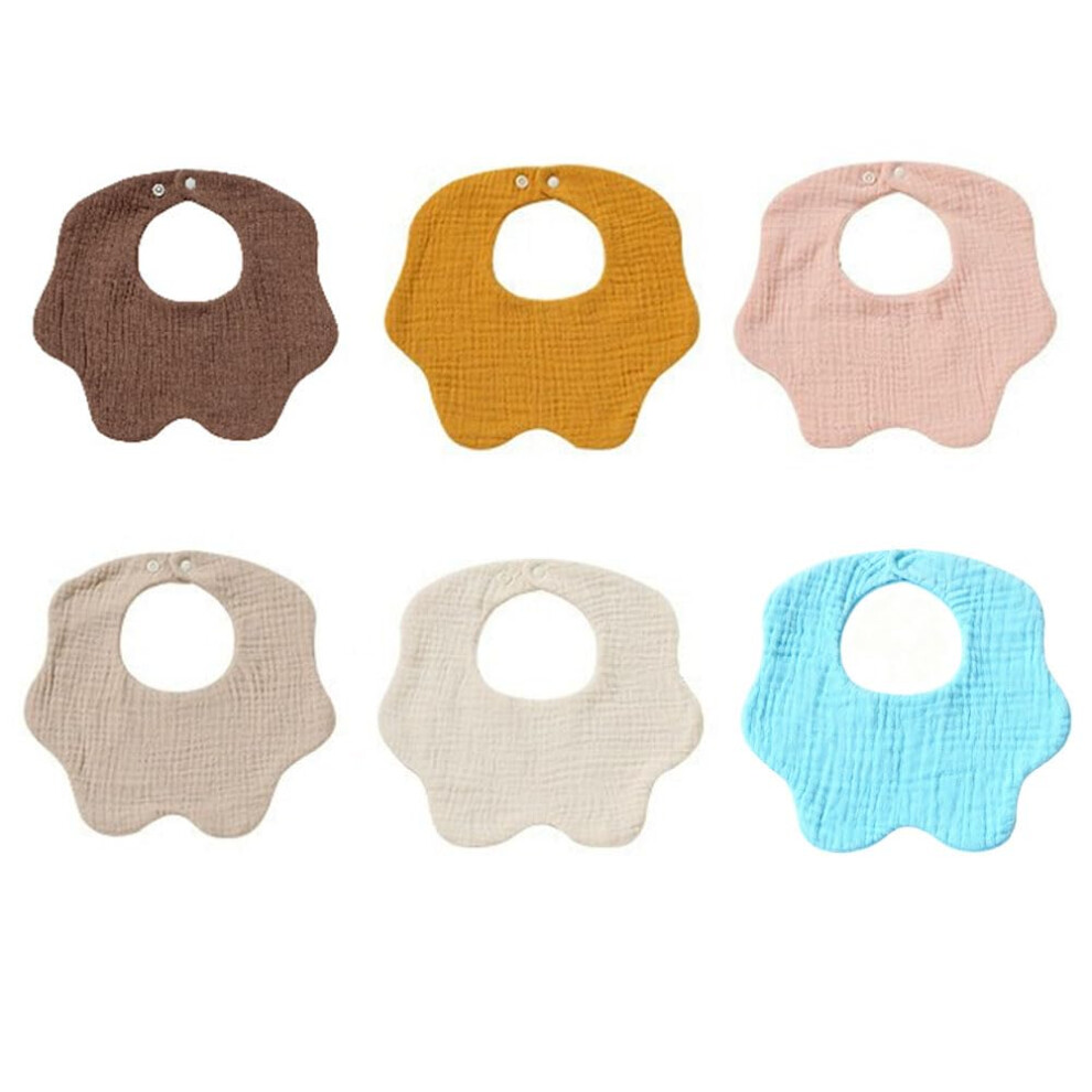 6 Packs Baby Bandana Dribble Bibs 6-Layer Drool Bibs Waterproof Newborn Feeding Bib Soft And Absorbent Bandana Bib With Adjustable Snaps Cotton Oaygat