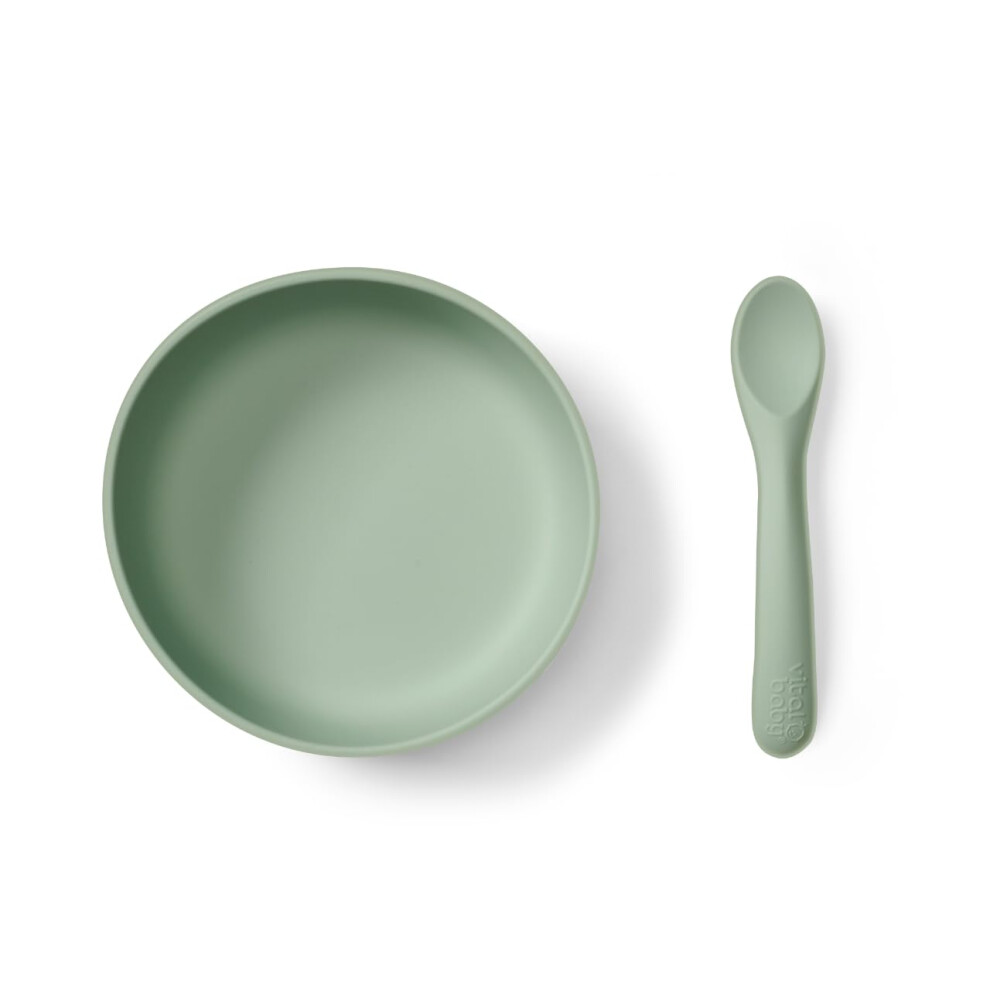 Nourish Silicone Suction Bowl Set - Mess-Free Weaning | Strong Suction Pad | Scooped Bowl And Chunky Spoon | Bpa-Free | Easy To Clean | Vital Baby