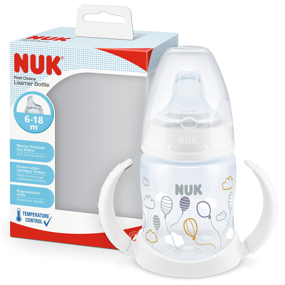 First Choice Sippy Cup | 150 Ml | Easy-Grab Handles & Orthodontic Silicone Spout | Leak-Proof | 6-18 Months | Anti-Colic | Temperature Control | Nuk
