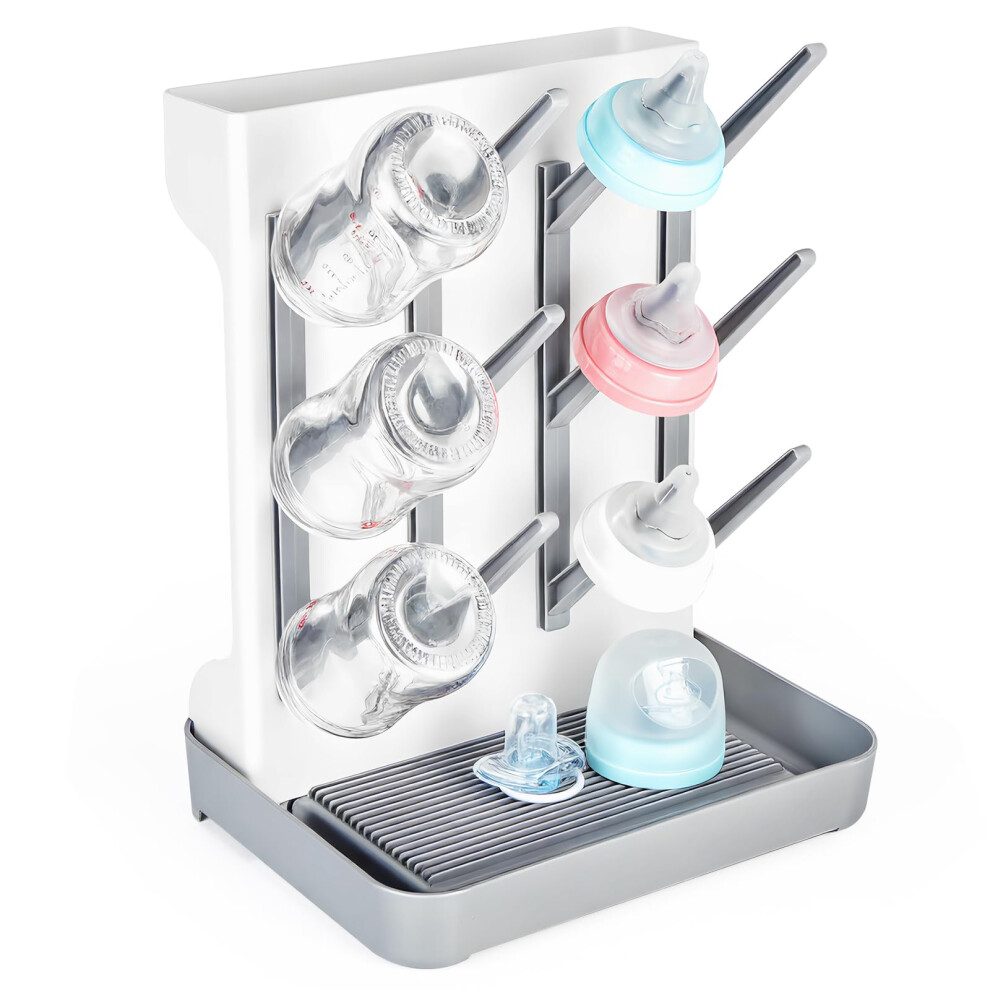 Baby Bottle Drain Rack, Space Saving Countertop Standing Dish Holder, Multifunctional Bottle Storage Drying Rack For Bottles,Teats,Cups Vicloon