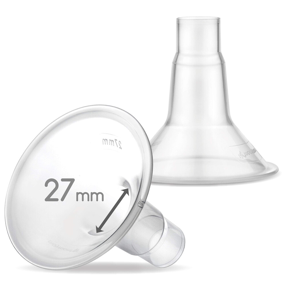 Myfit 27Mm Shields Compatible With Medela Breast Pump- Personalfit, Freestyle, Harmony, Maxi Connector; Connect To Widemouth/Narrow Connector, Maymom