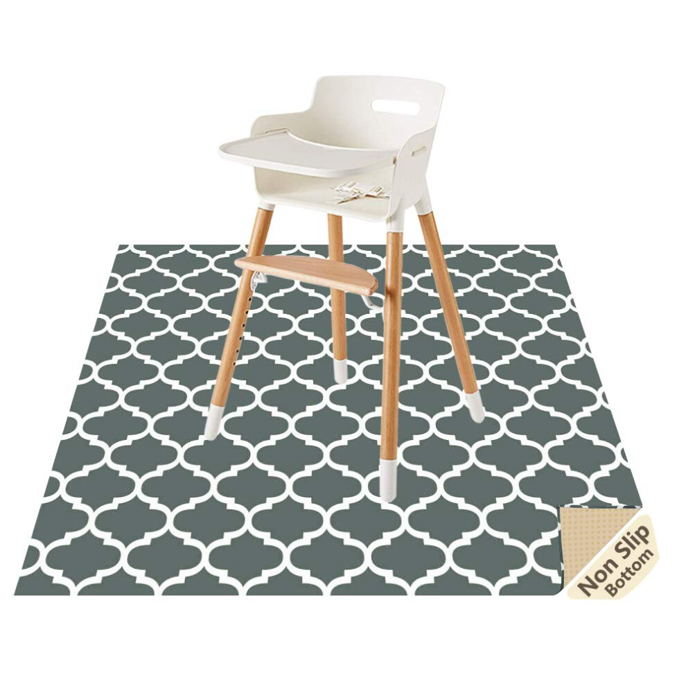 Baby Splat Floor Mat For Under High Chair/Arts/Crafts By 51" Waterproof Anti-Slip Food Splash Spill Mat For Eating Mess, Washable Floor Clcrobd