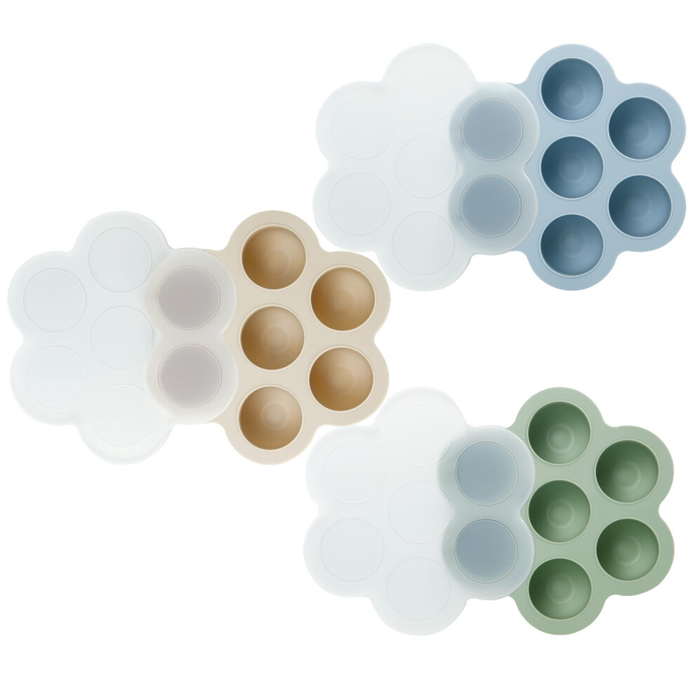 3 Pack Silicone Baby Food Freezer Tray With Lids, Ice Cube Trays For Freezer, Weaning Freezer Tray For Baby Food, Silicone Ice Trays Baby Pandaear