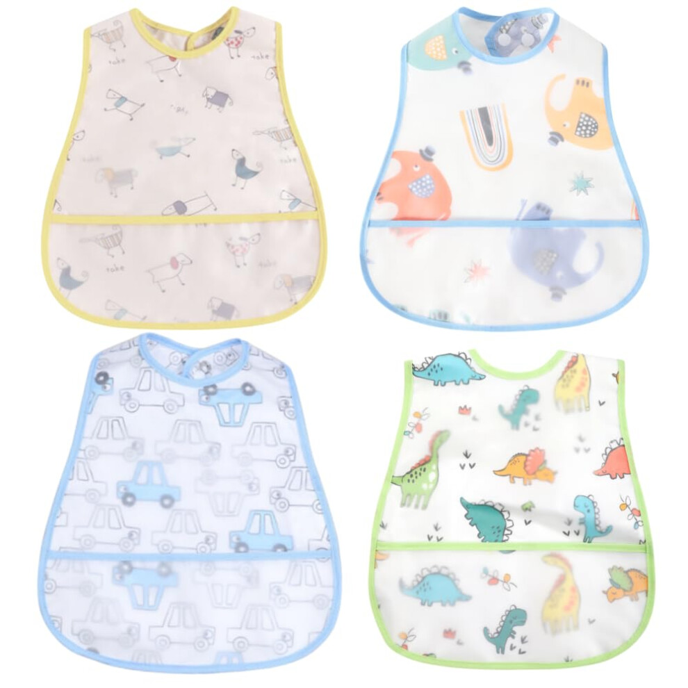 Baby Bibs Waterproof Bib - Feeding Bib, Adjustable Washable, Soft Fortoddler Infant Kids, 0-36 Months Norinori