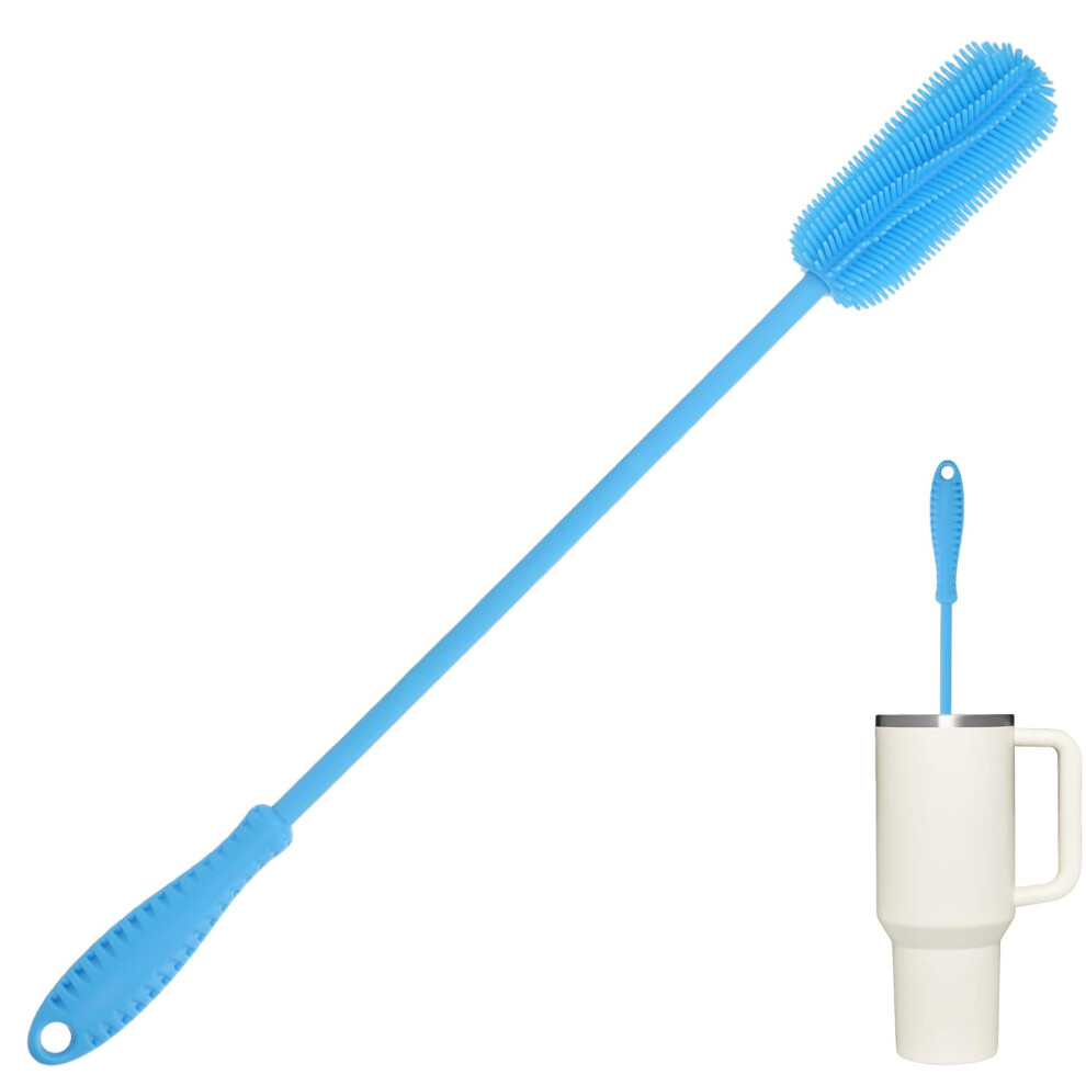 Silicone Bottle Cleaning Brush With Long Handle, 39.5Cm Water Bottle Cleaner For Baby Bottles, Hydro Flask, Sports Bottle, Vase, Glassware, Perfect Ddluck