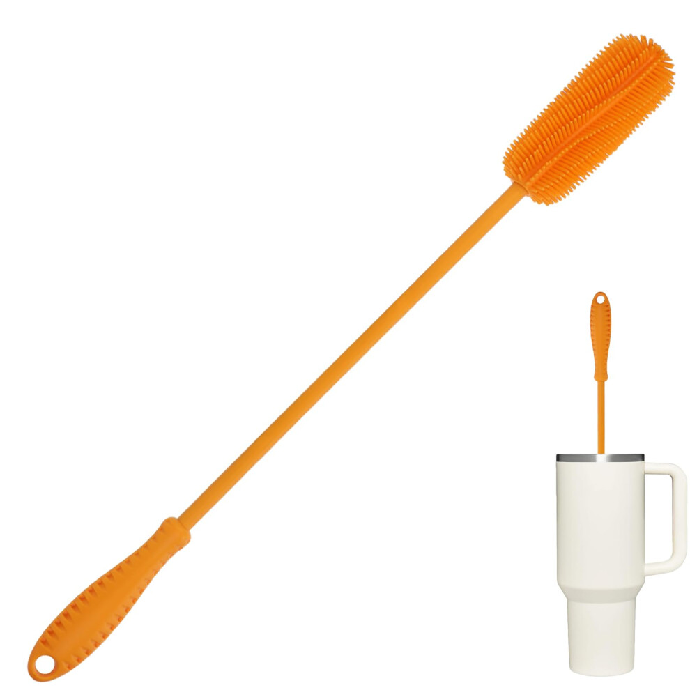 Silicone Bottle Cleaning Brush With Long Handle, 39.5Cm Water Bottle Cleaner For Baby Bottles, Hydro Flask, Sports Bottle, Vase, Glassware, Perfect Ddluck