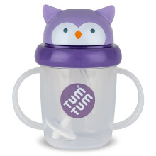 TUM TUM Tippy Up Free Flow Sippy Cup (No Valve), Sippy Cup for Toddlers, 200ml, BPA Free (Olivia Owl S3)