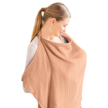 Aolso Breastfeeding Cover Nursing Cover, Muslin Cotton Soft Breathable Nursing Cover, Adjustable Strap Breast Feeding Coverall for Car Seat Blanket