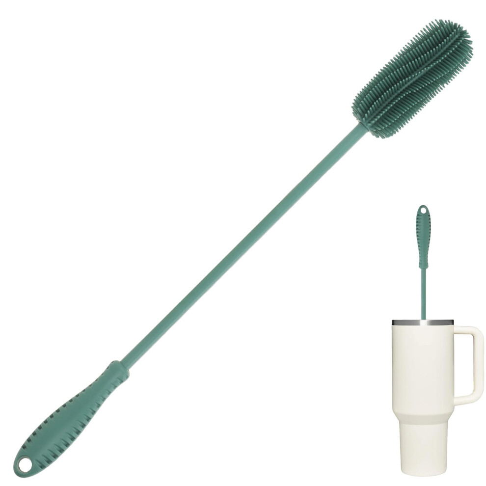 Silicone Bottle Cleaning Brush With Long Handle, 39.5Cm Water Bottle Cleaner For Baby Bottles, Hydro Flask, Sports Bottle, Vase, Glassware, Perfect Ddluck