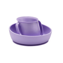 Doidy Trainer Cup and Weaning Bowl Set, for Baby 3months+ Mealtime (Cup + Bowl, Lilac)