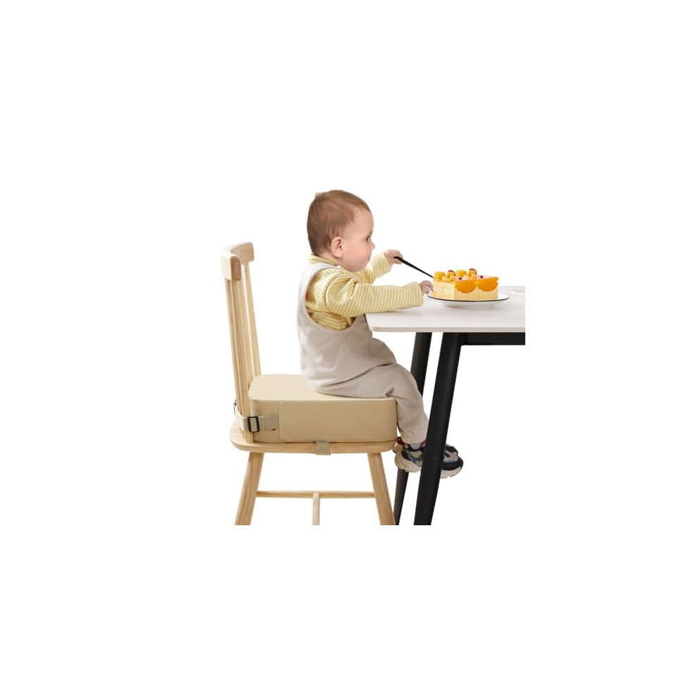 Toddler Booster Seat For Dining Chair, 10Cm Pu Washable Baby Booster Seat For Dining Table, Table Boosters Cushion For Toddler With 2 Totidyh